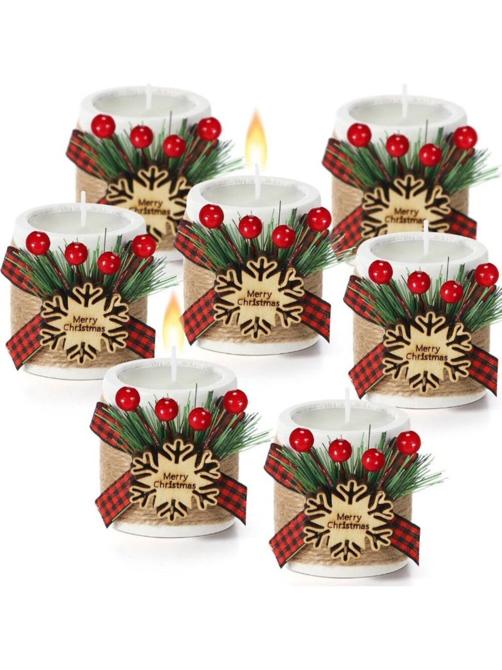 36 Sets Christmas Tealight Holders & Tea Lights - Snowflake Table Centerpiece